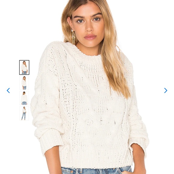 Long Sleeve Crew Neck Sweater by J.O.A. In Ivory size Medium - Picture 3 of 8